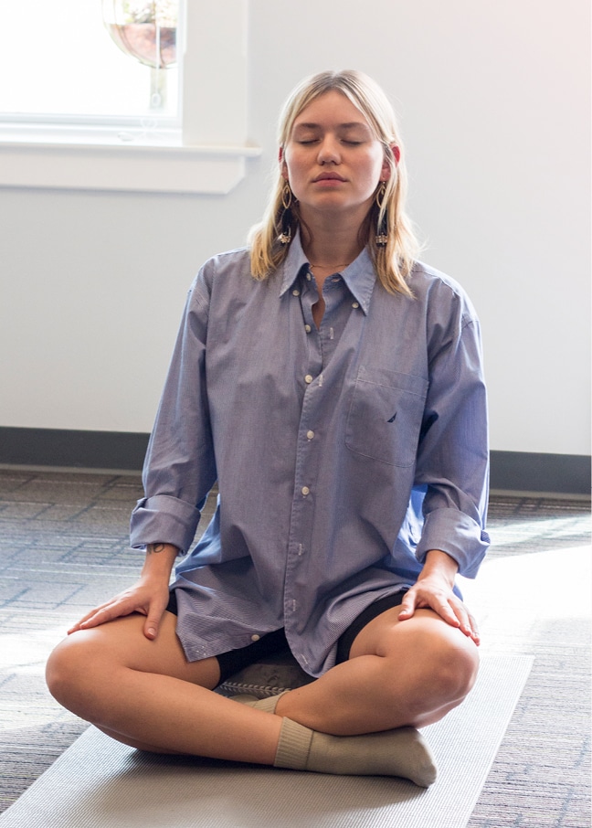 Woman practicing meditation