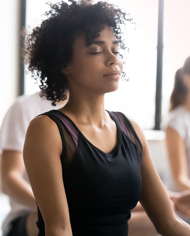 Woman meditating